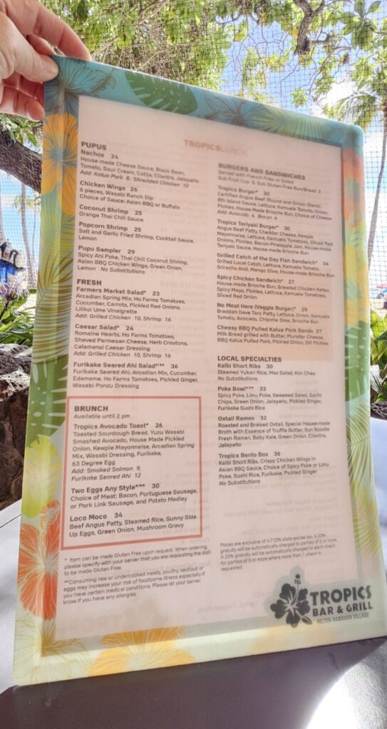 Tropics Bar & Grill Menu 6