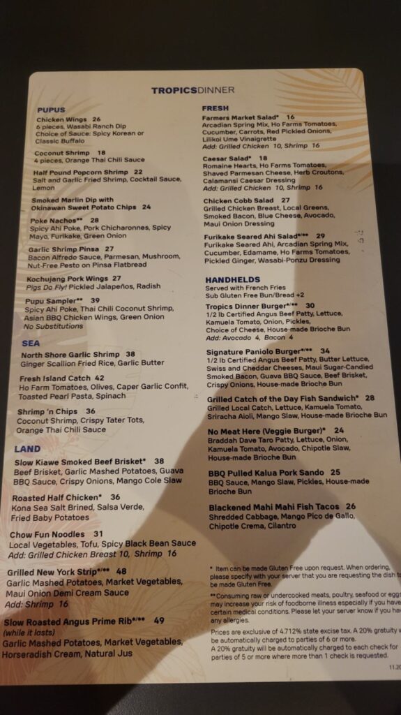 Tropics Bar & Grill Menu 7