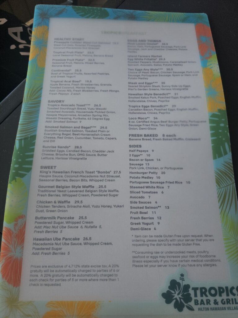 Tropics Bar & Grill Menu 8